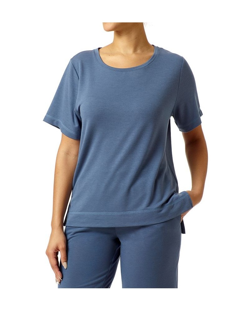 Women's Plus-Size Short Sleeve Lounge Tee Blue $19.20 Sleepwear