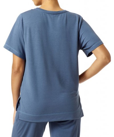 Women's Plus-Size Short Sleeve Lounge Tee Blue $19.20 Sleepwear