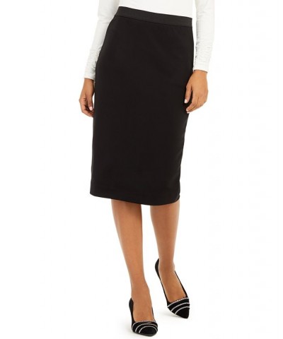 Women's Below-Knee Pencil Skirt Deep Black $18.77 Skirts