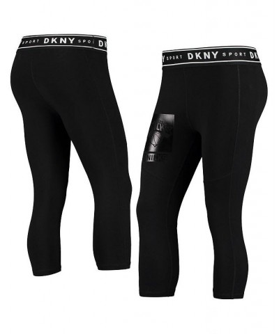 Women's Black New York Knicks Karan Capri Leggings Black $30.79 Pants