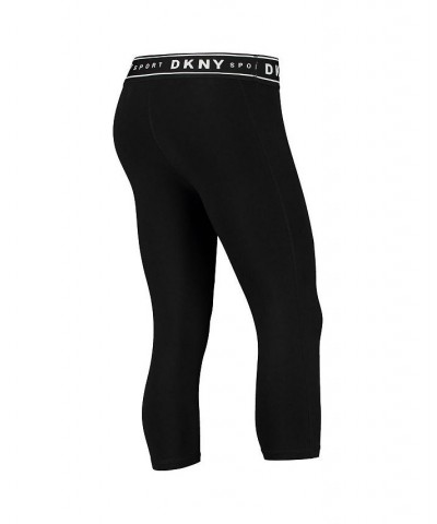 Women's Black New York Knicks Karan Capri Leggings Black $30.79 Pants