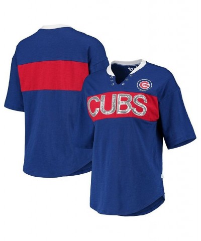 Women's Royal and Red Chicago Cubs Lead Off Notch Neck T-shirt Royal, Red $32.44 Tops