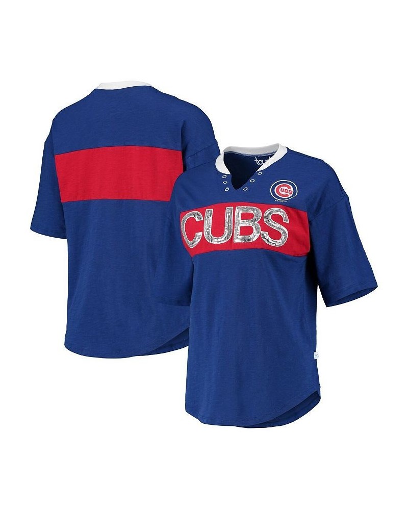 Women's Royal and Red Chicago Cubs Lead Off Notch Neck T-shirt Royal, Red $32.44 Tops