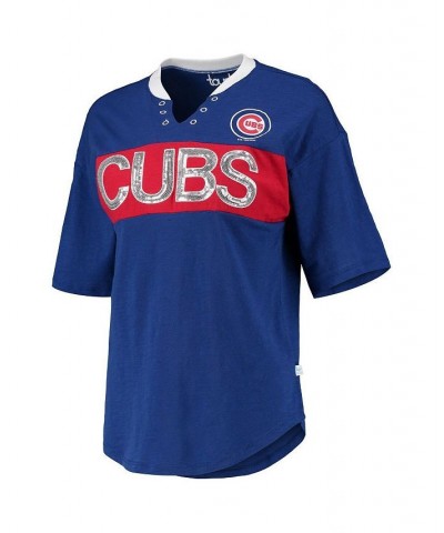 Women's Royal and Red Chicago Cubs Lead Off Notch Neck T-shirt Royal, Red $32.44 Tops