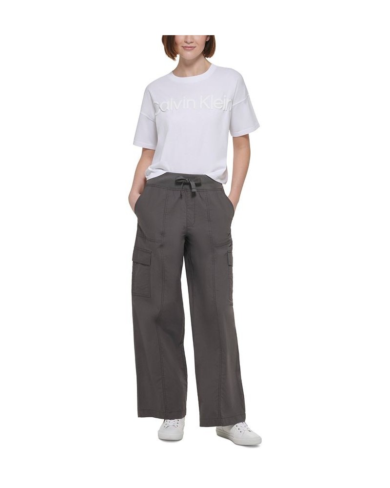 Calvin Klein Women's Sport Cargo Wide Leg Pants Brown $22.38 Pants