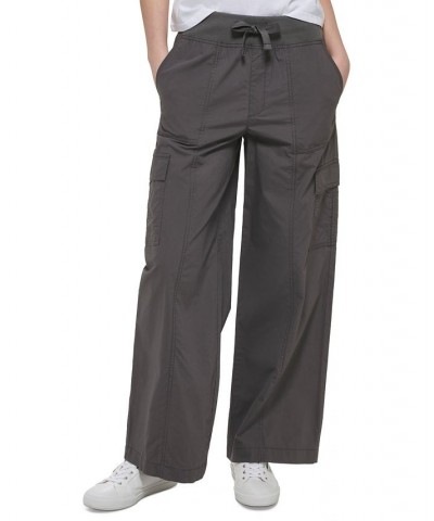 Calvin Klein Women's Sport Cargo Wide Leg Pants Brown $22.38 Pants