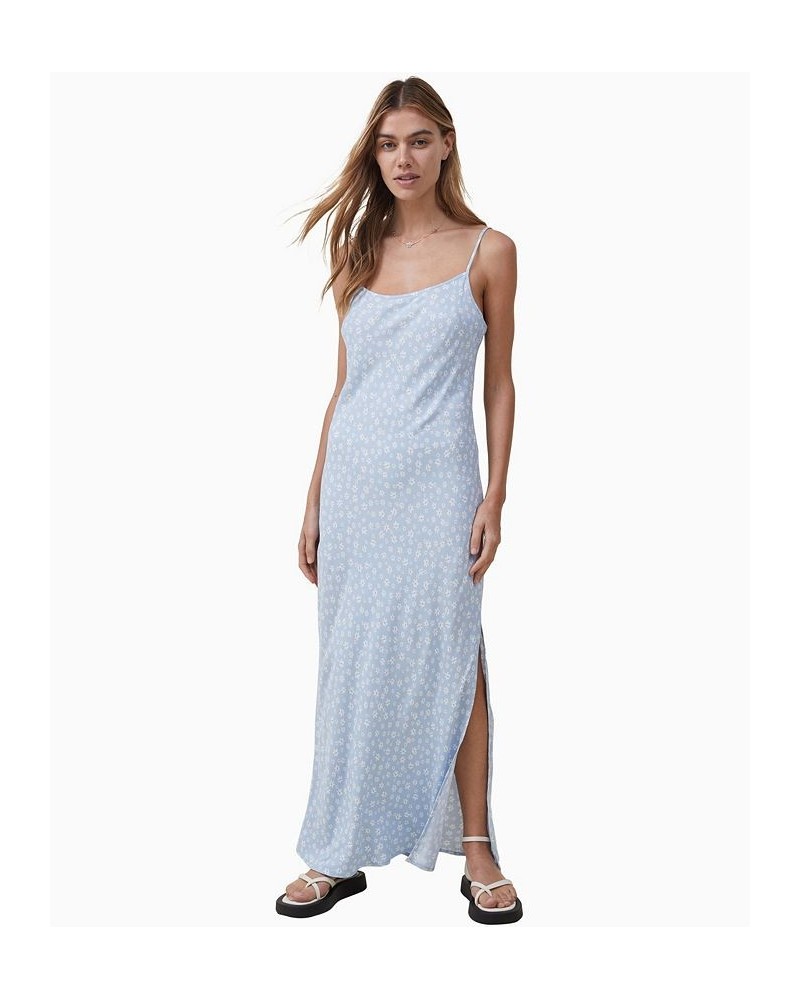 Women's Slip Midi Dress Tully Ditsy Seaside Blue $22.00 Dresses