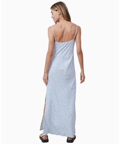 Women's Slip Midi Dress Tully Ditsy Seaside Blue $22.00 Dresses