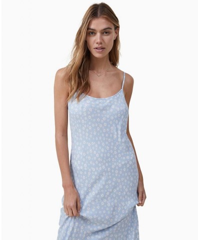 Women's Slip Midi Dress Tully Ditsy Seaside Blue $22.00 Dresses