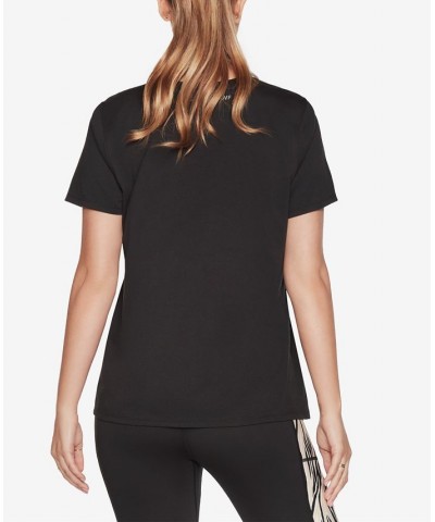 x Diane von Furstenberg Women's Midnight Kiss Crewneck T-Shirt Black $16.69 Tops