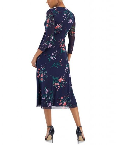 Women's Floral-Print Wrap-Style Midi Dress Distant Mountain Multi $68.54 Dresses