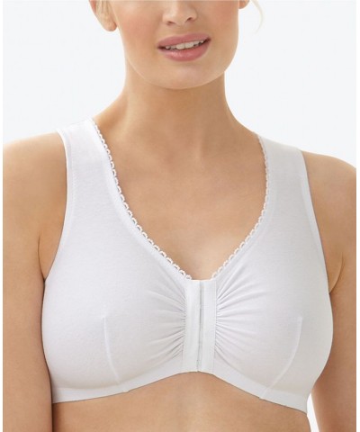 Women's Full Figure Plus Size Complete Comfort Wirefree Cotton T-Back Bra White $17.64 Bras