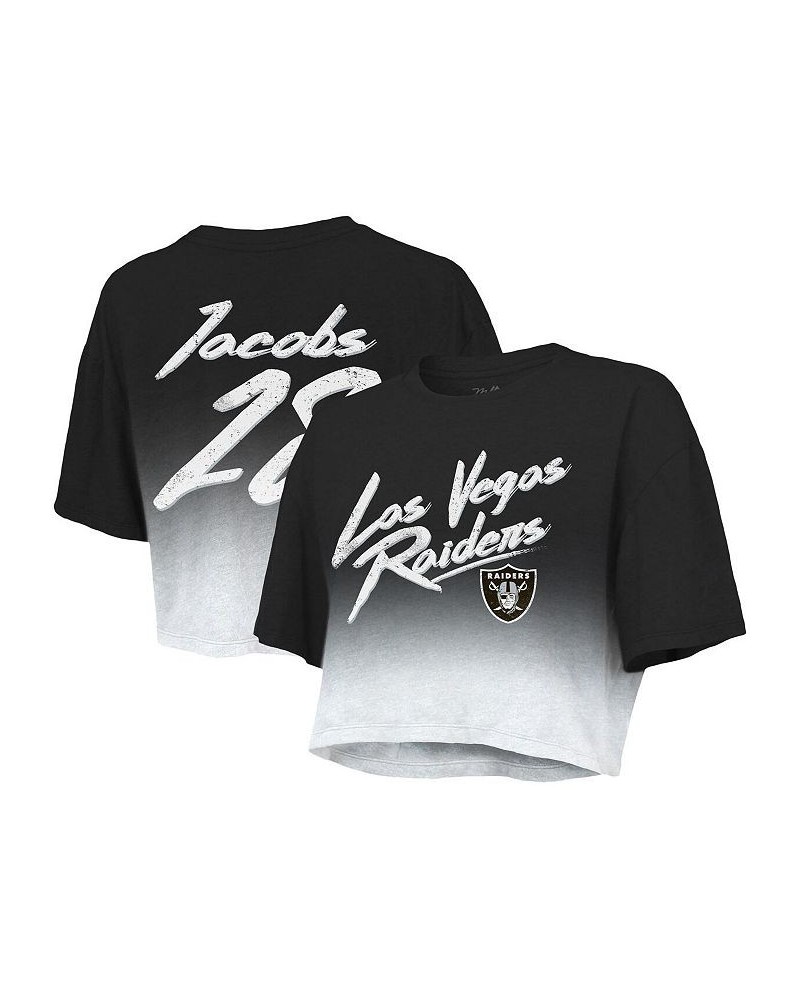 Women's Las Vegas Raiders Drip-Dye Player Name and Number Tri-Blend Crop T-shirt Black, White $35.09 Tops