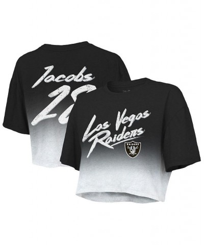 Women's Las Vegas Raiders Drip-Dye Player Name and Number Tri-Blend Crop T-shirt Black, White $35.09 Tops