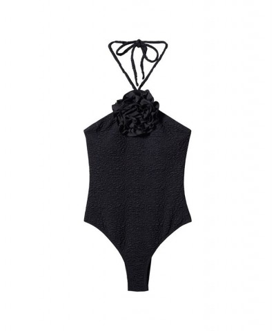 Women's Textured Swimsuit Black $45.00 Swimsuits