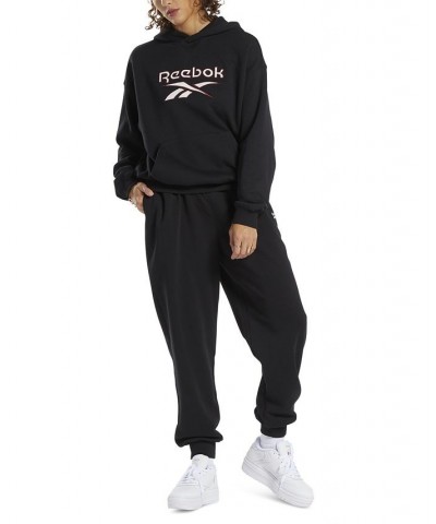 Women's Archive Classics Cotton Big-Logo Fleece Hoodie Black $27.44 Tops