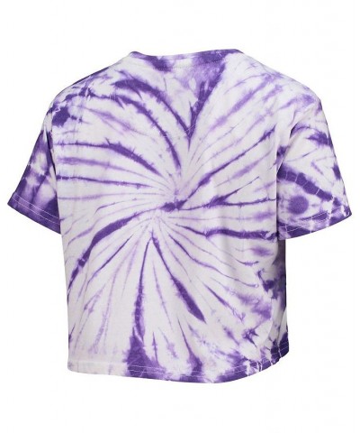 Women's Purple LSU Tigers Showtime Tie-Dye Crop T-shirt Purple $19.80 Tops