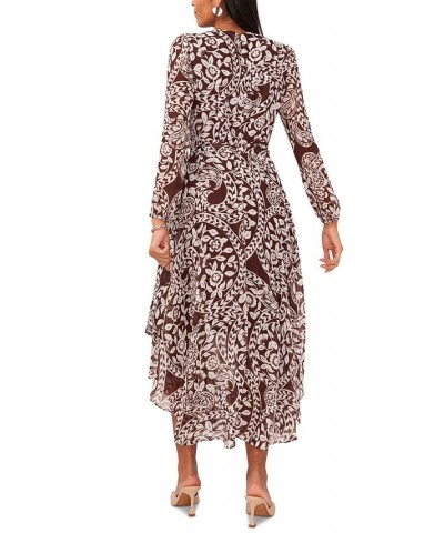 Women's Blouson-Sleeve Maxi Dress Brownstone $45.54 Dresses