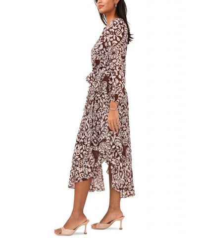 Women's Blouson-Sleeve Maxi Dress Brownstone $45.54 Dresses