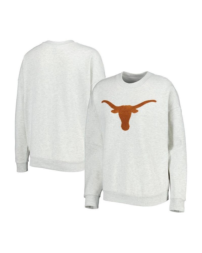 Women's Heather Ash Texas Longhorns Chenille Patch Fleece Sweatshirt Heather Ash $34.67 Sweatshirts