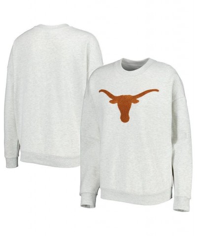 Women's Heather Ash Texas Longhorns Chenille Patch Fleece Sweatshirt Heather Ash $34.67 Sweatshirts