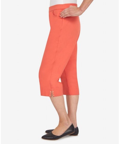 Petite Hot Allure Clamdigger Capri Pants Orange $26.18 Pants