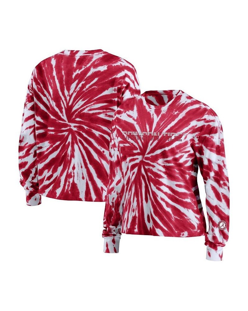 Women's Crimson Alabama Crimson Tide Tie-Dye Long Sleeve T-shirt Crimson $27.60 Tops