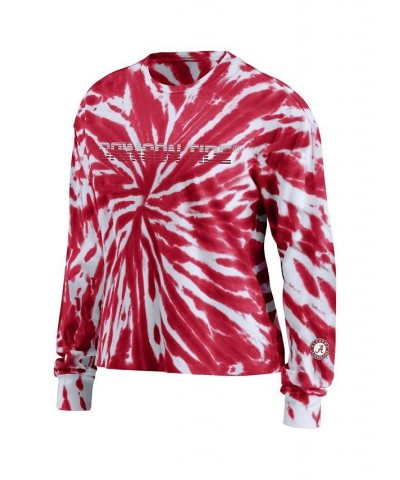 Women's Crimson Alabama Crimson Tide Tie-Dye Long Sleeve T-shirt Crimson $27.60 Tops