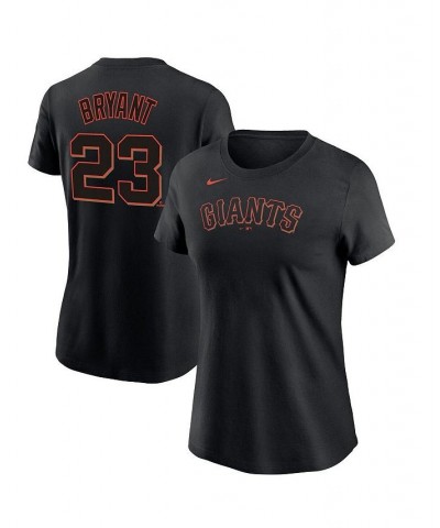 Women's Kris Bryant Black San Francisco Giants Name Number T-Shirt Black $28.99 Tops