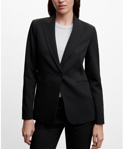 Women's Fitted Suit Blazer Black $46.79 Jackets