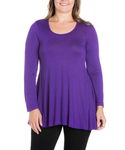 Women's Plus Size Poised Swing Tunic Top Amethyst $32.83 Tops