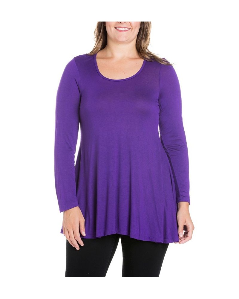 Women's Plus Size Poised Swing Tunic Top Amethyst $32.83 Tops