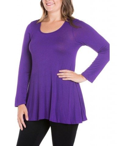 Women's Plus Size Poised Swing Tunic Top Amethyst $32.83 Tops