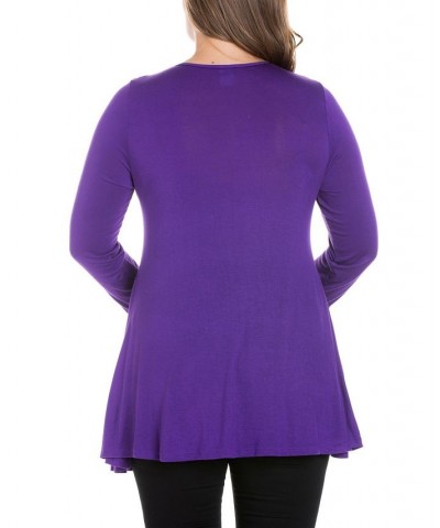 Women's Plus Size Poised Swing Tunic Top Amethyst $32.83 Tops