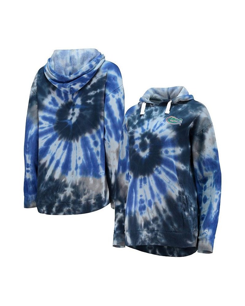 Women's Royal Florida Gators Slow Ride Spiral Tie-Dye Oversized Pullover Hoodie Royal $24.60 Sweatshirts