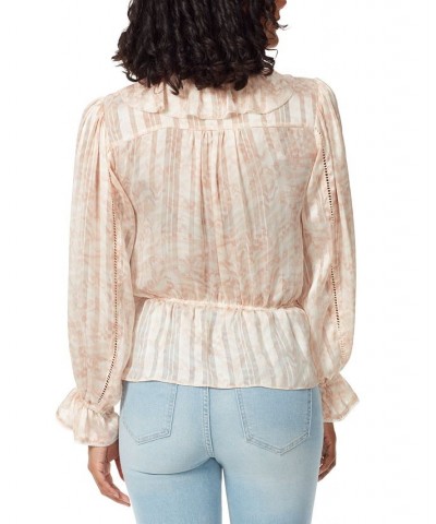 Women's Vermont Ruffled-Collar Peplum Blouse White $27.90 Tops