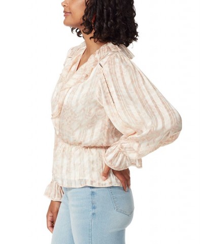 Women's Vermont Ruffled-Collar Peplum Blouse White $27.90 Tops