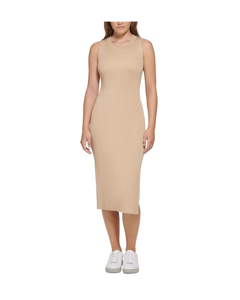 Women's Muscle Tank Midi Dress Tan/Beige $33.46 Dresses