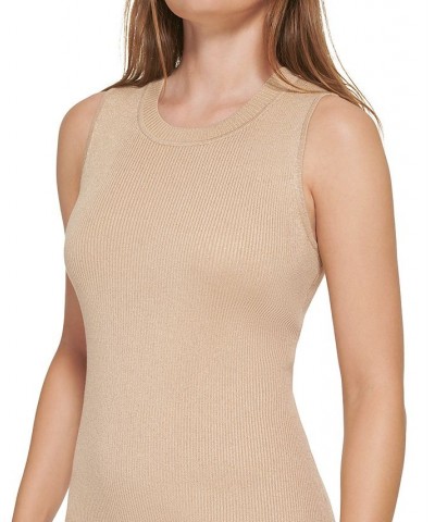 Women's Muscle Tank Midi Dress Tan/Beige $33.46 Dresses