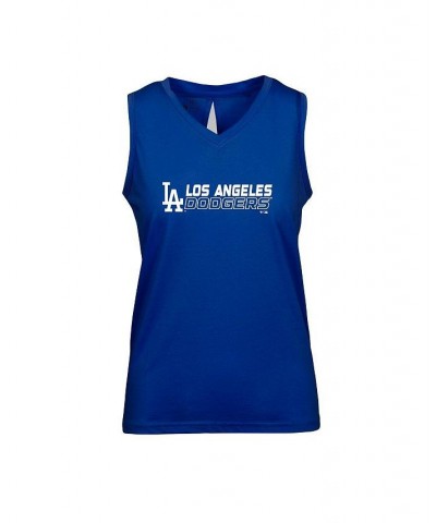 Women's Royal Los Angeles Dodgers Paisley Chase V-Neck Tank Top Royal $28.04 Tops