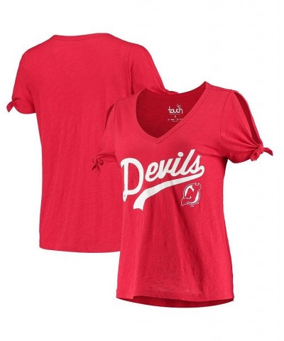 Women's by Alyssa Milano Heathered Red New Jersey Devils First String V-Neck T-shirt Heathered Red $15.04 Tops