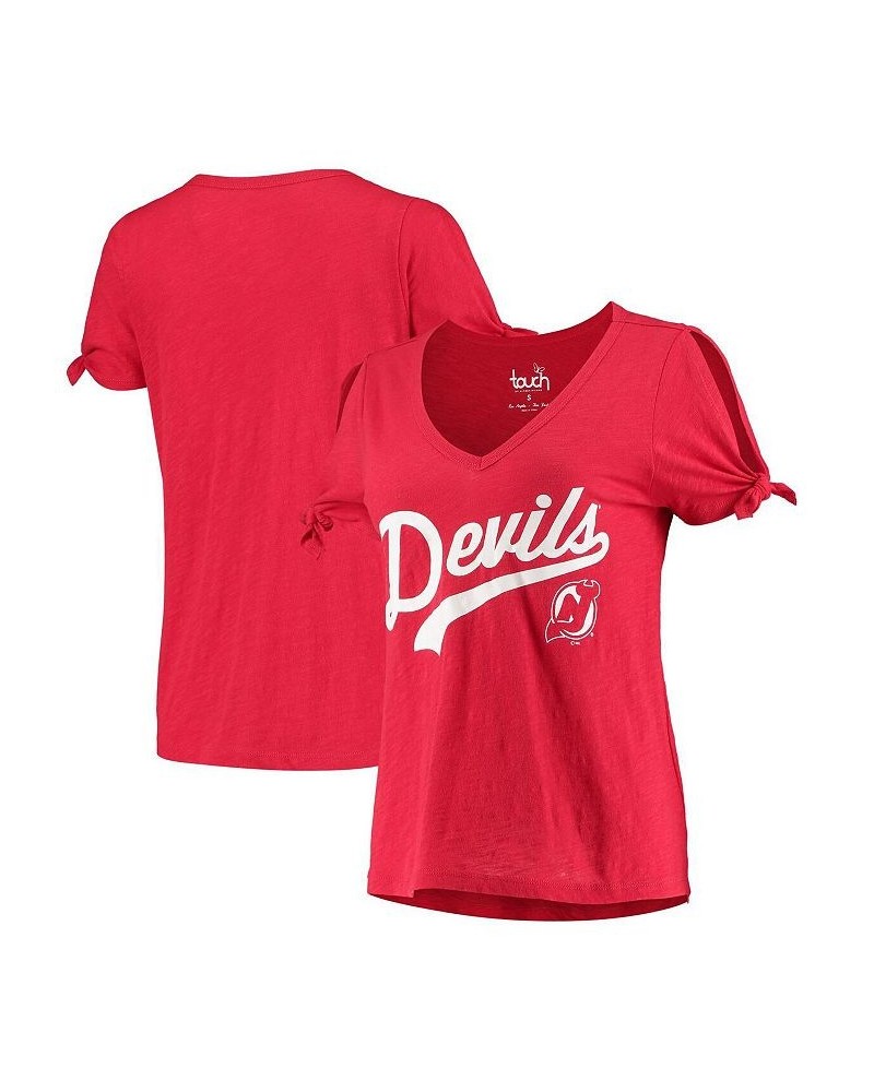 Women's by Alyssa Milano Heathered Red New Jersey Devils First String V-Neck T-shirt Heathered Red $15.04 Tops