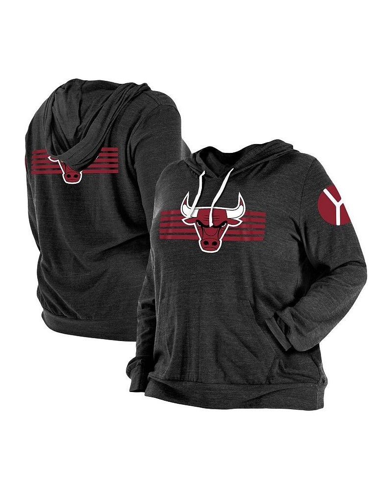 Women's Black Chicago Bulls Plus Size 2022/23 City Edition Bi-Blend Long Sleeve Hoodie T-shirt Black $28.60 Tops