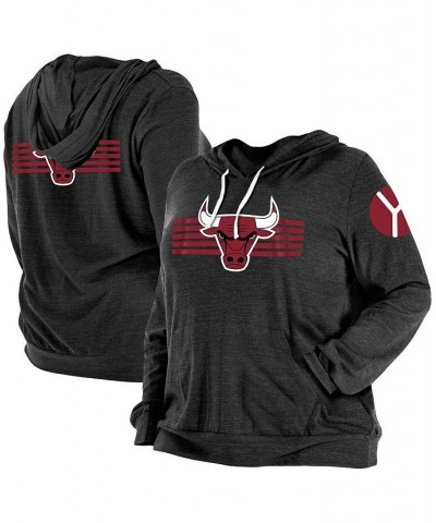 Women's Black Chicago Bulls Plus Size 2022/23 City Edition Bi-Blend Long Sleeve Hoodie T-shirt Black $28.60 Tops