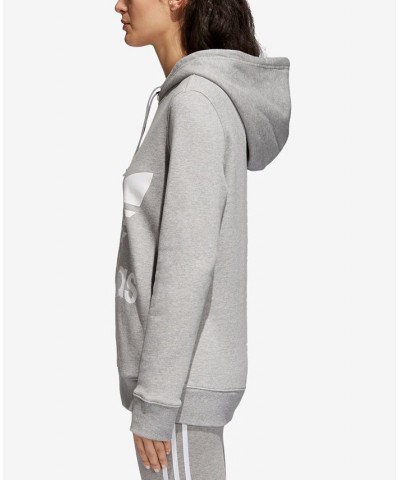 Women's Adicolor Trefoil Sweatshirt Hoodie XS-4X Gray $32.25 Sweatshirts