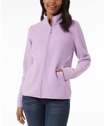 Women's Fleece Full Zip Purple $13.13 Tops