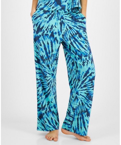 Women's High-Rise Wide-Leg Pajama Pants Green $10.77 Sleepwear