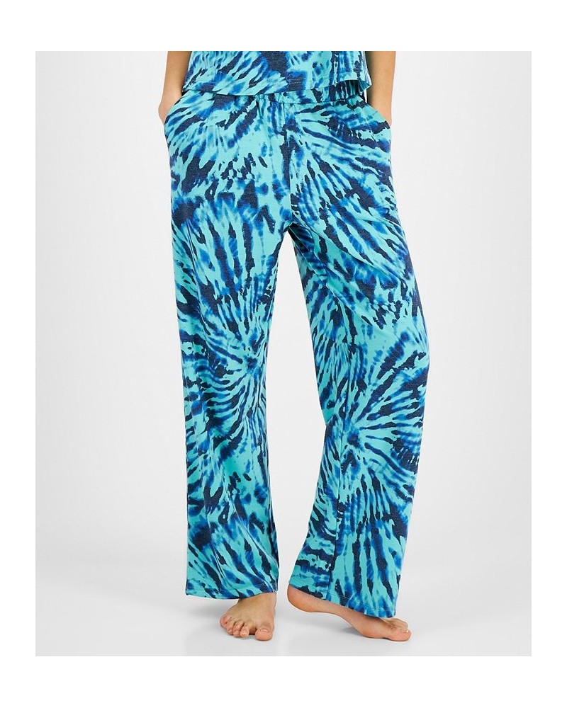 Women's High-Rise Wide-Leg Pajama Pants Green $10.77 Sleepwear