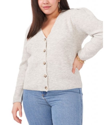 Plus Trendy Button-Front Cardigan Silver $17.03 Sweaters