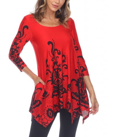 Women's Yanette Tunic Red $16.17 Tops